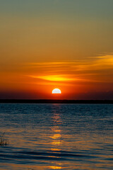 sunset over the river