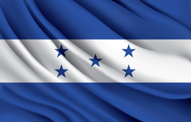 Honduras national flag waving realistic vector illustration
