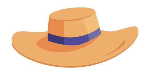 Woman cartoon straw hat vector illustration