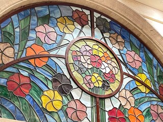 stained glass window in the cathedral of saint