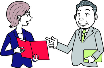 部下に指示を出す上司