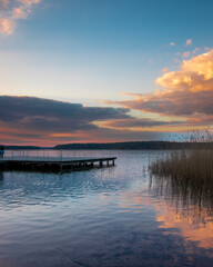 sunset on the lake