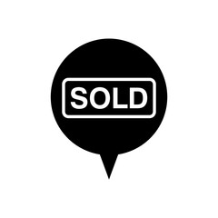 Sold icon isolated on white background