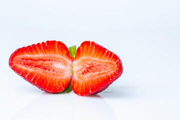 fresh summer juicy strawberries in a cut on a white background