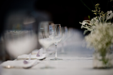 empty glass water with bokeh background
