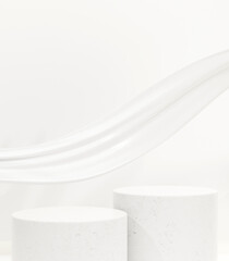 Cosmetic background for product presentation.minimal podium for fashion magazine illustration,beauty and cosmetics product. 3d render illustration