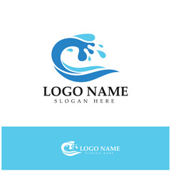 water wave,wave beach vector illustration design logo template