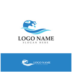 water wave,wave beach vector illustration design logo template