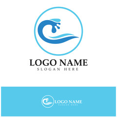 water wave,wave beach vector illustration design logo template