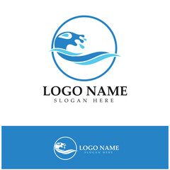 water wave,wave beach vector illustration design logo template