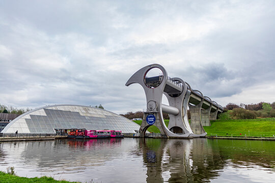 Falkirk Wheel is a rotating boat lift in Tamfourhill, Falkirk, in central Scotland