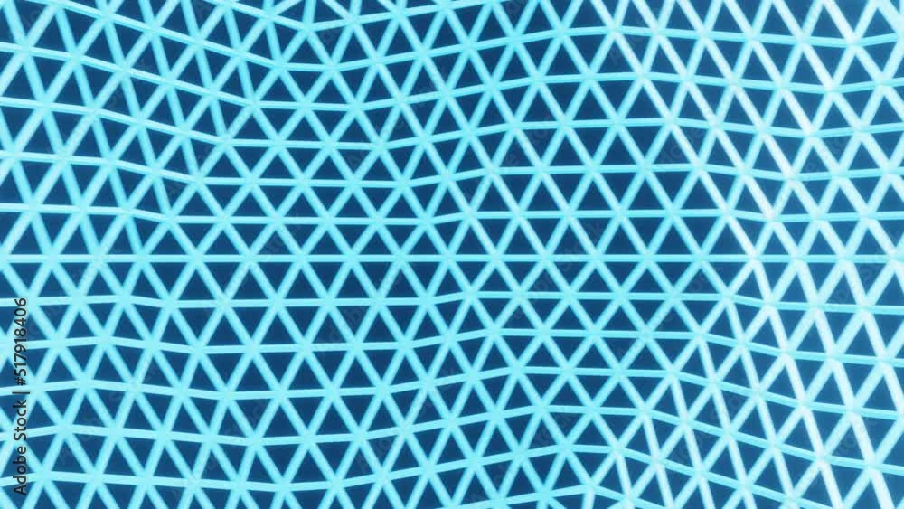 Aufkleber seamless looping abstract triangle pattern glowing light blue network background.