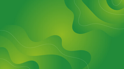 Abstract green fluid shape modern background with copy space, vector.