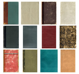 Fototapeta premium Paper and textile textures set. Blank retro pages and old book covers. Rough faded canvas surface. Perfect for background and vintage style design. Empty place for text.