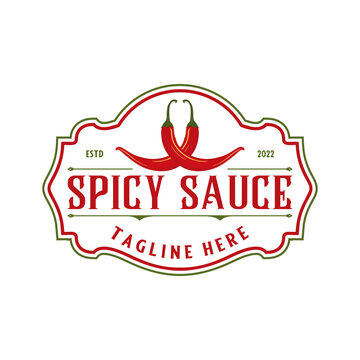 hot sauce logo design. spicy food cayenne pepper for restaurant sauce industry food products with chili