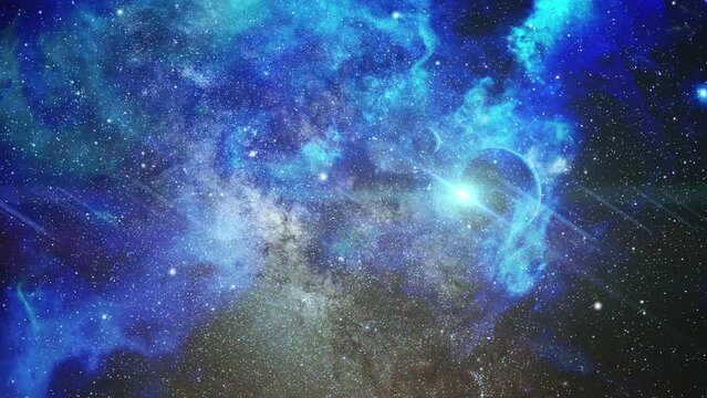 blue nebula  are moving closer in the space