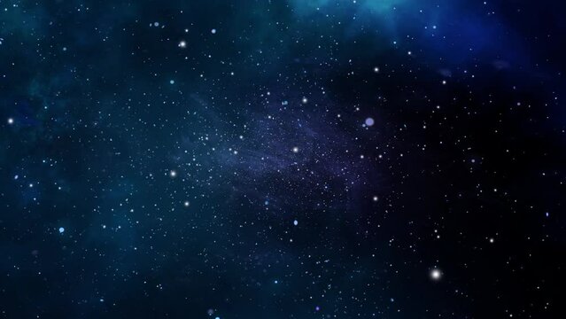4k dark blue nebula clouds moving in the dark universe