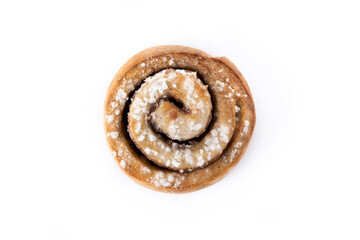 Cinnamon rolls buns. Kanelbulle Swedish dessert isolated on white background