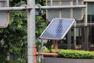solar panels installed for street lights