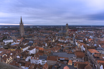 Naklejka premium Aerial view of the city of Brugges