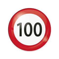 vector illustration of  100 km/h speed limit traffic signs isolated on white background