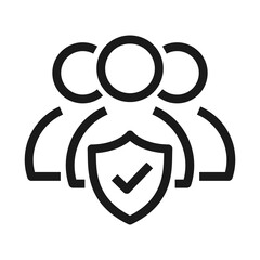 People insurance icon. Employee Protection Outline icon illustration.