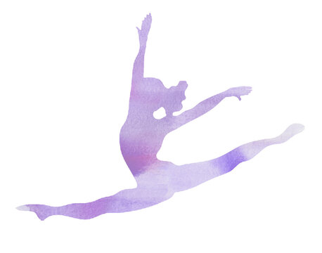 Silhouette  Gymnast Gymnastics Watercolor