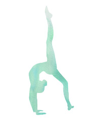 Silhouette  Gymnast Gymnastics Watercolor