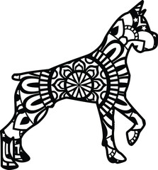  Vector layered template for laser and paper cutting, printing on a T-shirt, mug. Animal silhouette. 