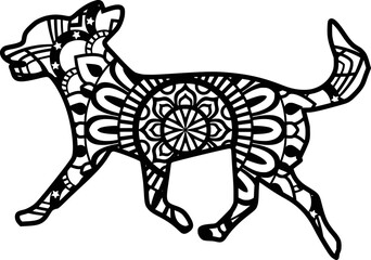  Vector layered template for laser and paper cutting, printing on a T-shirt, mug. Animal silhouette. 