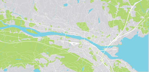 Urban vector city map of Drammen, Norway, Europe