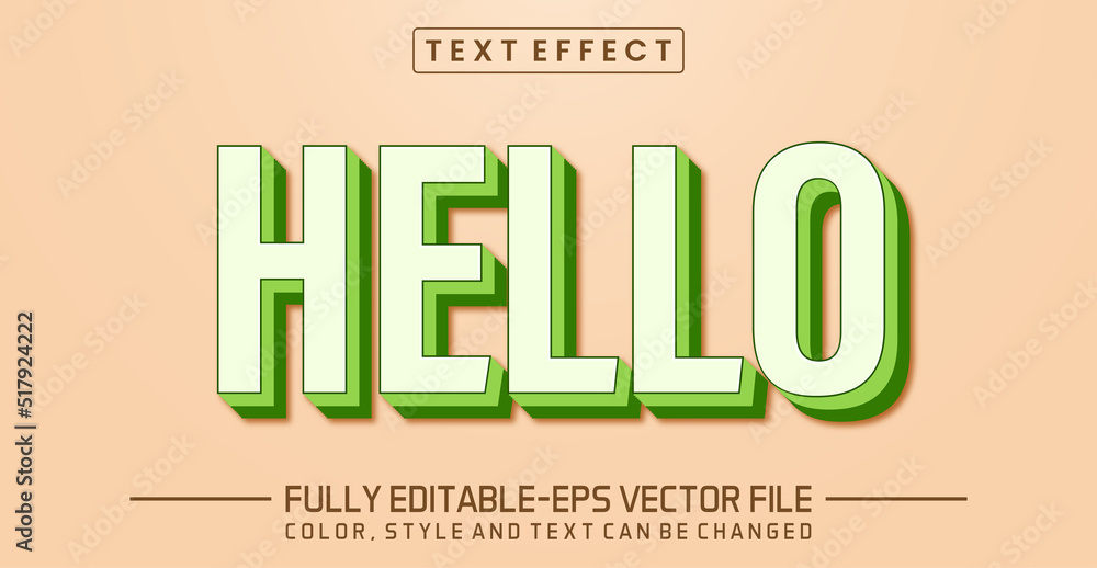 Poster hello text editable text effect
