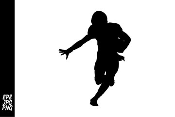 American Football Rugby Pose Silhouette