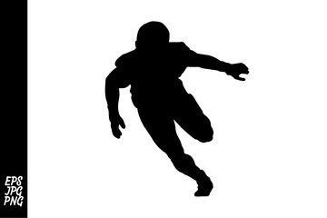 Fototapeta na wymiar American Football Rugby Pose Silhouette