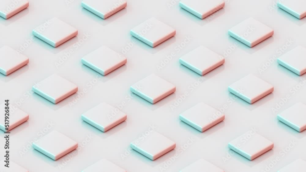 Aufkleber white geometric cubical abstract background. animation loop