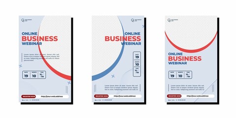 Digital marketing business webinar social media post. vector illustration and text