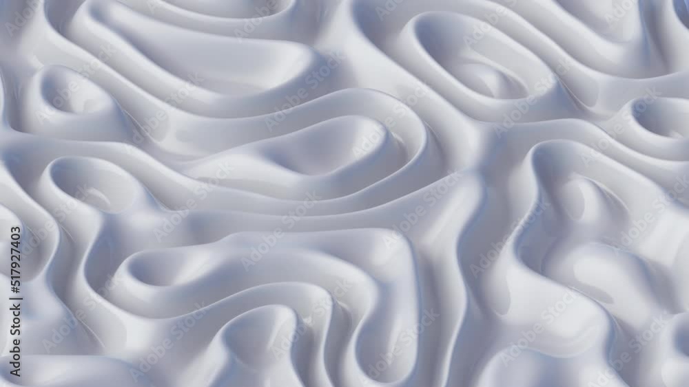 Aufkleber wavy dynamic surface. closeup of white liquid or cloth. motion design template. 4k loop animation.