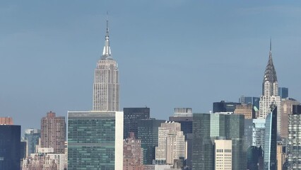 New York Skyline with Chrysler Building - 5K New York Drone Footage 