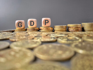 GDP image background. Stands for gross domestic product. Finance concept. Stock photo.