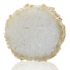 Roll Sushi isolated on white background. Close up view with reflection.