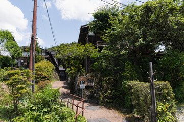 木曽路　妻籠宿の風景