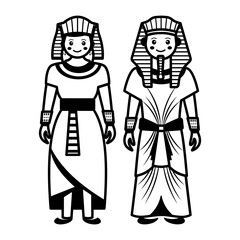 kaftan with gallibaya vector icon design, World Indigenous Peoples symbol, characters in casual clothes Sign, traditional dress stock illustration, egypt couple standing togather Concept