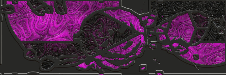 Obraz premium Stained glass- room interior. 3d illustration