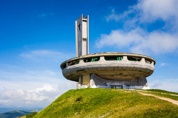 Buzludzha monument landmark in Bulgaria