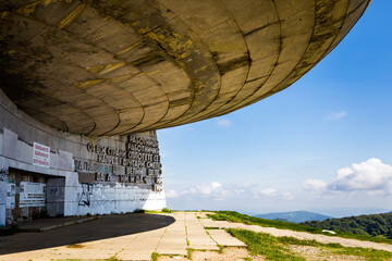 Buzludzha monument landmark in Bulgaria