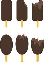 Ice cream vector illustration. Ice cream lolly. Chocolate.