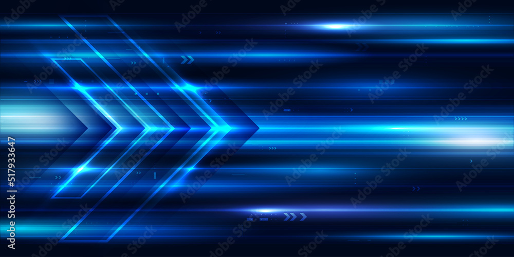 Poster abstract arrows with high- speed light trails effect. technology futuristic dynamic motion. movement