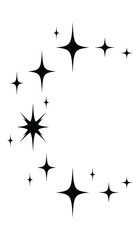Aesthetic sparkle star composition