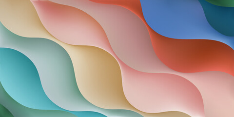 Abstract background of colorful wavy lines in various colors