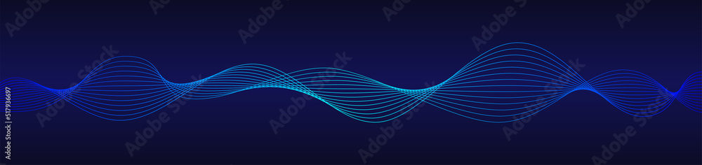 Poster blue wave dynamic lines with glowing dots bokeh style geometric design background shapes presentatio